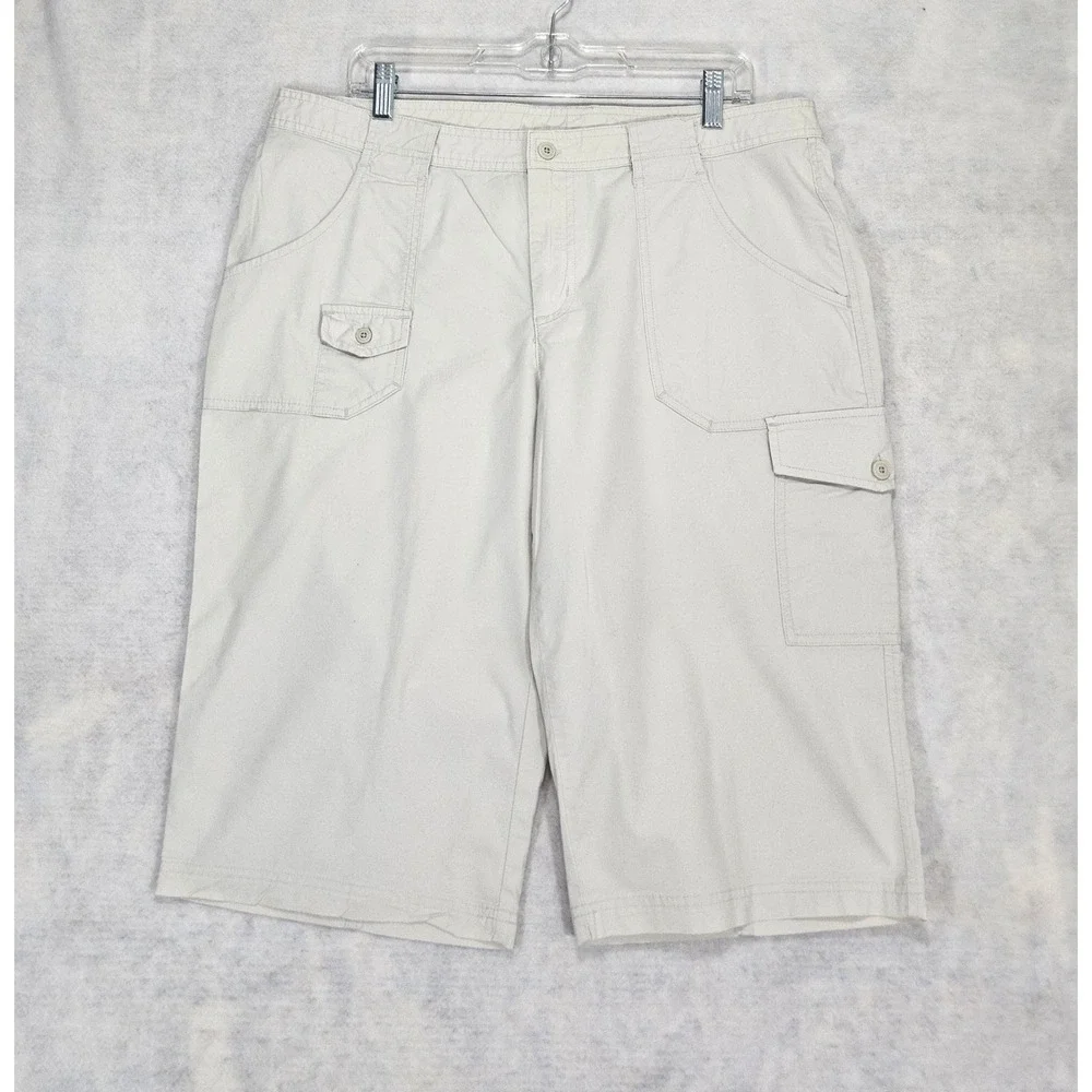 Columbia Cargo Shorts Womens 16 Bermuda Outdoor Stretch Beige XCO Khaki Hiking